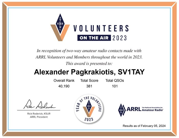 ARRL Volunteer Award